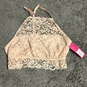 baby pink bralette, open back